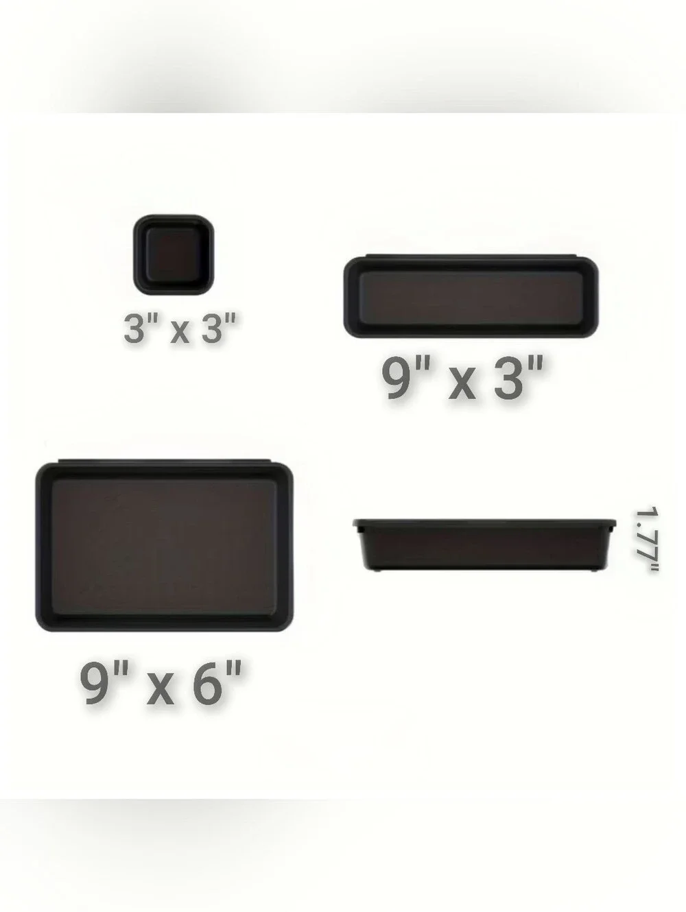 24-Piece Black Drawer Organizer Set for Home Storage
